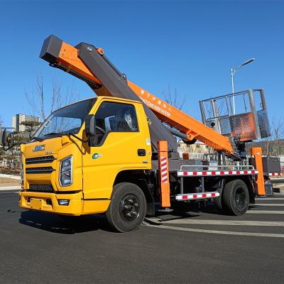 China Chinese high altitude ladder forklift truck 4x2 160hp aerial platform operating truck competitive price < 4L for sale