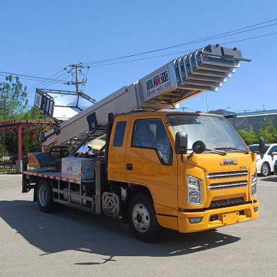 China JMC car 32meters high altitude ladder truck price 36m high altitude ladder platform truck < 4L for sale