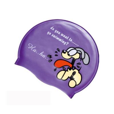 China Custom Swim Cap Printing Silicone Swim Cap Cartoon Swimming Funny Swim Cap For Kids Adults for sale