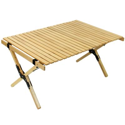 China New Portable Expandable Minimalist Top Low Large Height Adjustable Folding Camping Egg Roll Wooden Frame Towel Picnic Outdoor Table for sale