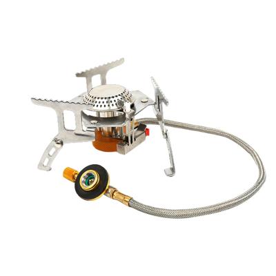 China Stainless Steel Mini Camping Gas Stove Cooking Outdoor Multi Fuel Backpacking Portable Ultralight Compact Folding Manual Wholesale for sale