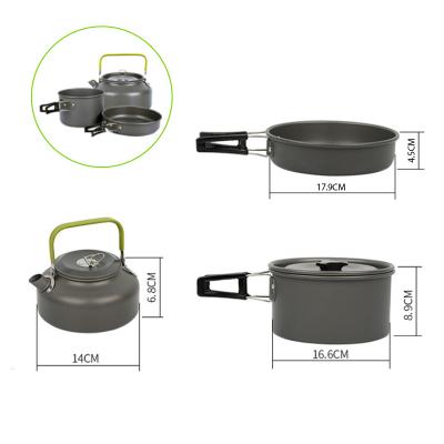 China Aluminum Alloy Cookset Canteen Kettle 4Parson Portable Ultralight Camping Aluminum Alloy Rising Teapot With Lid for sale