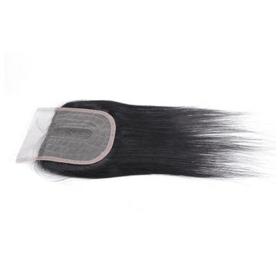 China Factory Price 4*4 Wave Silky Straight Brazilian Hair Straight 100% Lace Closure With Frontal Straight 4x4 Lace Closure Hair Closure for sale