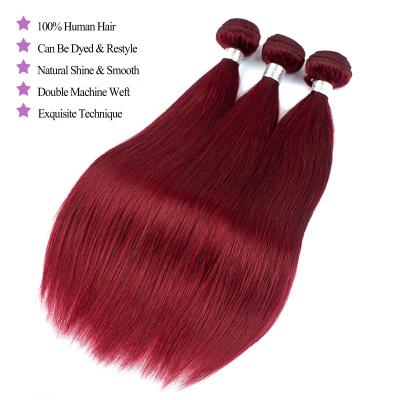 China Silky Straight Wave 100% Natural Quality Virgin Red Straight Hair Bundles Brazilian Hair Human Hair Extension for sale