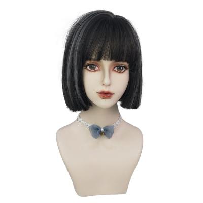 China Drag Queen Factory Fashion 10 Inch Women Synthetic Short Straight Hair Wig With Bangs for sale