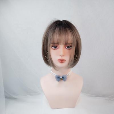 China Clog Queen Fiber Hair Heat Resistant Short New Machine Made None Lace Up Synthetic Bob Wigs for sale