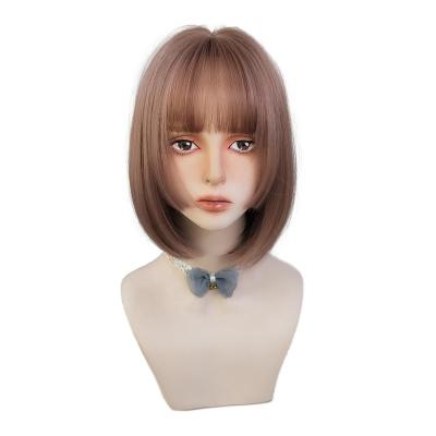 China Hugging Queen Anime Wholesale Synthetic Hair Cosplay Wigs Chemical Fiber Straight Heat Resistant Short Bob Style Wig for sale