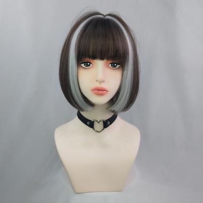 China Straight Heat Resistant Synthetic Bob Wigs For Women Black Queen Cosplay Short Bob Wigs for sale