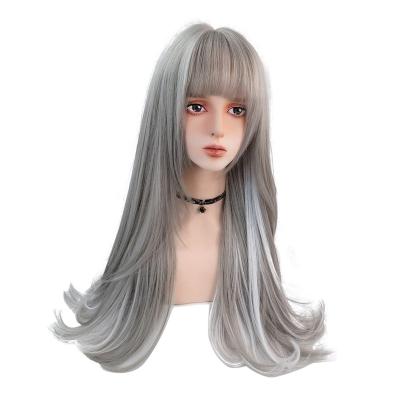 China Drag Queen 2021 Hot Selling High Temperature Fiber Wigs Lifespan Synthetic Long Straight Hair Wigs Wholesale for sale