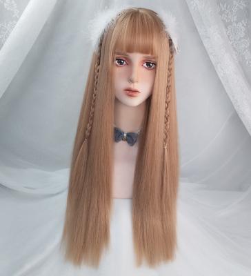 China Drag Queen 24 Inches Customize Non Lace Long Straight Blonde Synthetic Hair Wig for sale