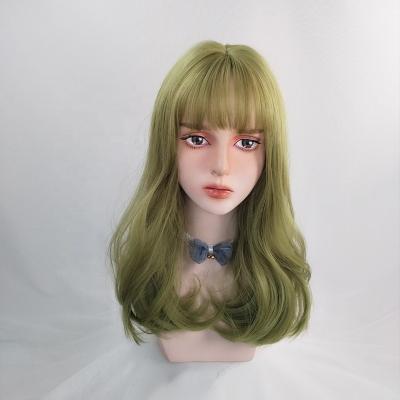 China OEM and ODM Acceptable Drag Queen High Temperature Fiber Green Heat Resistant Synthetic Wig for sale