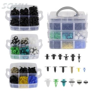 China 500PCS Plastic Car Retainer Clips Fasteners 18 Most Popular Sizes Car Clips Kits for sale