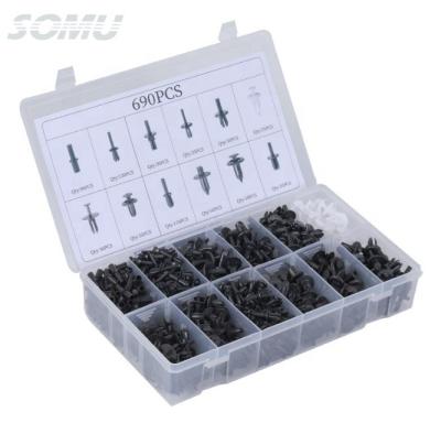 China 690pcs Plastic Auto Retainer Clips Plastic Fasteners Set-12 Size Assortment for sale