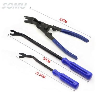 China Blue Plastic Car Radio Tool 3 PCS Fastener Remover Tool /Car Clip Panel Trim Removal Pry / Blackhead Removal for sale