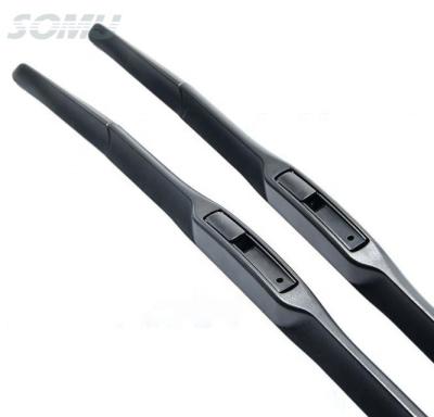 China Universal 100% Natural Rubber Auto Parts Silicone Banana Type New Flat Window Wiper Blade for sale