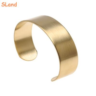 China Wholesale High Brass White Cuff Bracelet Vintage Sland Jewelry Polished Finished Or Brushed, Simple Engravable Band Bracelet For Women for sale