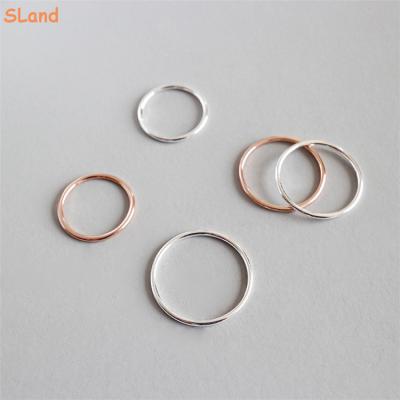 China Minimalist SLand Jewelry Manufacturer Comfort Fit Band Ring 925 Sterling Silver 1.2mm Closed Stackable Thin Rings For Girls for sale