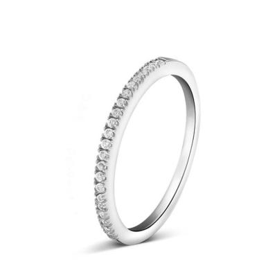 China FASHIONABLE Sland 925 Sterling Silver Wedding Cubic Zirconia Half Eternity Stackable Ring for sale