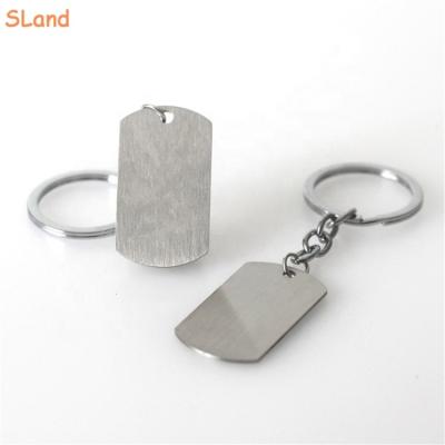 China Wholesale Custom Metal Sland Jewelry Maker Size Dog Tags Shaped Rectangular Stainless Steel Key Chain Blanks For DIY Engraving for sale