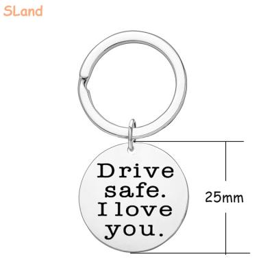 China Metal Sland Jewelry Maker High Polished Engravable Round Charm Stainless Steel Key Chain Blanks For DIY Engraving for sale