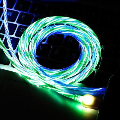 China LED Light Cable Standard 2.4A 1m Fast Charging Flooding Light Up USB Charger Cable For Android IOS Phone for sale