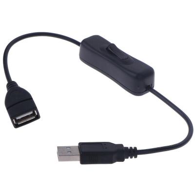 China Video Game Player USB 2.0 One Male To One Female Extension Extender Cable With On/Off Switch Toggle In Black for sale