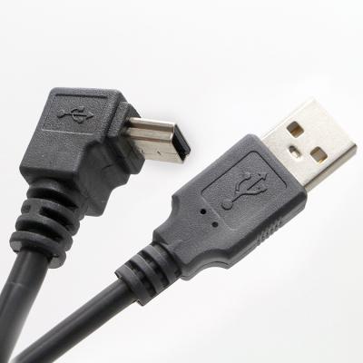 China Mini B 5pin Down Angle 90 Degree Connector Custom 90 Degree Down Angle Up Left Right Types Data Charging USB To MINI Usb B 5 PIN OTG Cable for sale