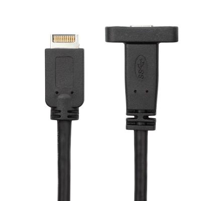 China Main Video Game Player Factory Panel Mount 10Gbps USB 3.1 Gen 2 A 20 Pin Male To USB Type C Female Cable for sale