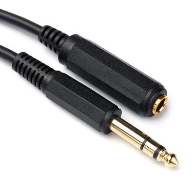 China OEM Factory Mini Speaker Cable Stereo Audio Plug Data Cable Savior 6.35MM Extension Jack M/F for sale