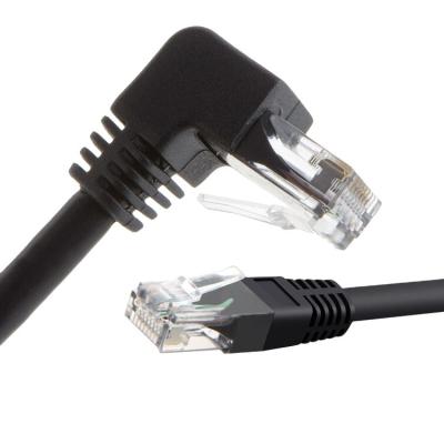 China Home Appliance / Industrial Right Angle Network Lan Ethernet Cable 90 Degree Communication UTP FTP Shield RJ45 Cat5 Cat5e Cat6 Cat7 for sale