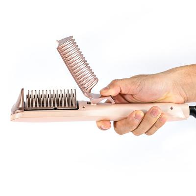 China Outdoor Dual Use Anti-scald Hot Hair Brush Ceramic Portable Hair Straightener With Comb for sale