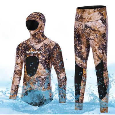 China Ostar Wetsuit 2-Pieces Long Sleeve 3.5mm Sleeve Neoprene Wetsuit Windproof Hooded Diving Vest For Spearfishing Deep Diving Swimsuit for sale