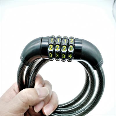 China High Security Widely Used Bicycle Chain Lock Anti-saw Digital Code Combination Password Cable OEM Waterproof 10*100cm JZ007PC8 200pcs for sale