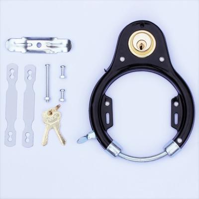 China Iron Around Safety Combination Bike Frame Bicycle Lock Whosale Horseshoe Zinc Alloy High Security 43.5*32*23 JZ007SP (2) Jizhou for sale