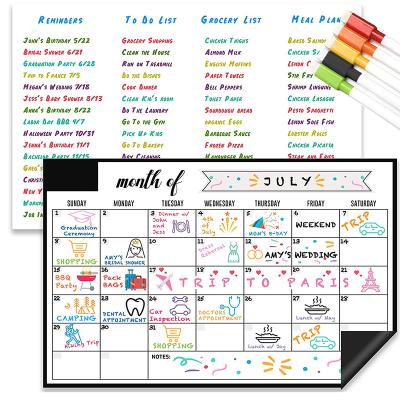 China New Design Factory Factory White Board Planner Board Monthly Fridge Magnet Magnetic Calendar for sale