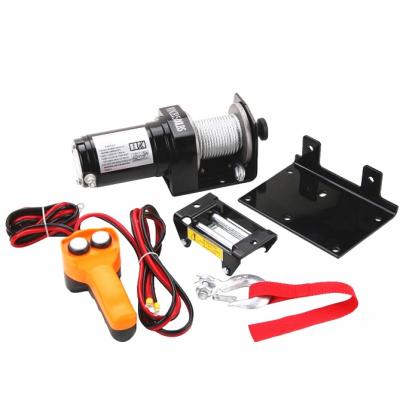 China AUTOMATIC 4500LBS/2041kg 12V Cordless Electric Winch with Synthetic Rope for Boat ATV 4WD for sale