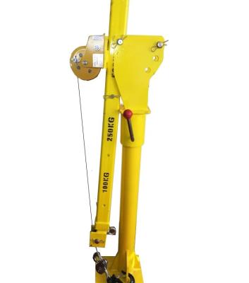 China Jib Crane Pickup Truck Crane With Manual Hand Winch Slewing Use On Truck 500kg 800kg Mini Small Crane Crane for sale