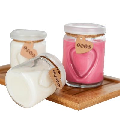 China 100ml 150ml 250ml 3oz 5oz 8oz Small Food Clear Pudding Jelly Yoga Storage Jar With Glass Lid for sale