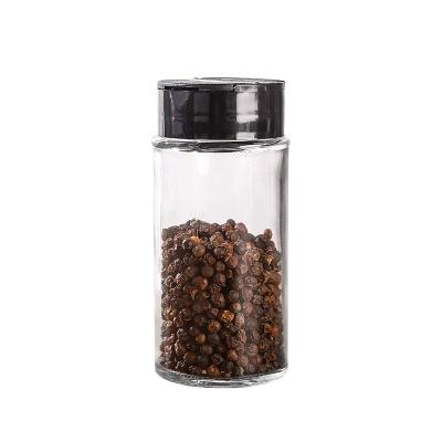 China Food 85ml 120ml Round Pepper Glass Bottle With Shaker Tops Lid for sale