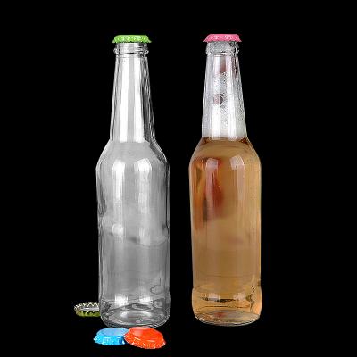 China 330ml Beverage Clear Amber Glass Bottle Carbonated Drink Soda Glass Bottle for sale