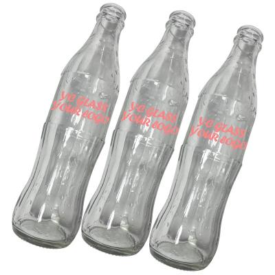 China 200ml 250ml 300ml Transparent Empty Glass Beverage Soft Carbonated Soda Bottle for sale