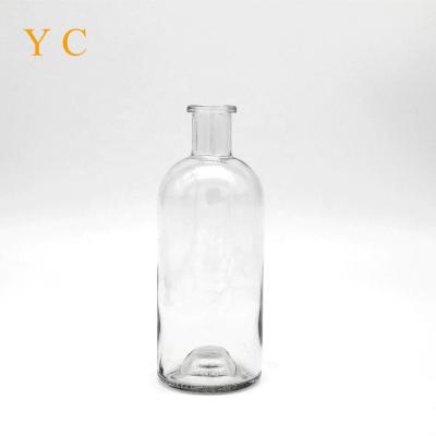 China Wholesale Custom Liquor Shape Liquor Brandy Wine Whiskey 500ml Cylindrical Glass Bottle for sale