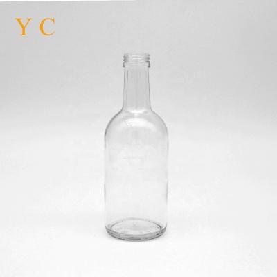 China Liquor Manufacturer 350ml Clear Cylindrical Liquor Sake Glass Bottle With Cap Wholesale for sale