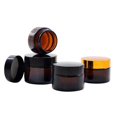 China 5g 10g 15g 20g 30g 50g 100g Amber Clear Glass Cosmetic Cream Empty Jar For Eye Face Skin Care Cream for sale