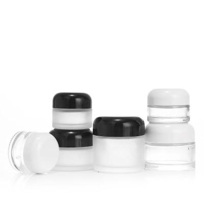 China 15ml 20ml 30ml 50ml 60ml 80ml Eye Face Cream Cosmetic Empty Glass Cosmetic Jar For Cream for sale