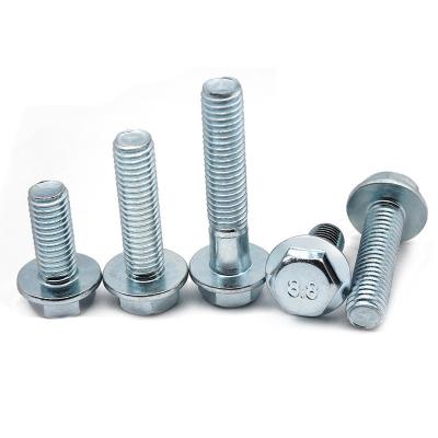 China Blue White Galvanized HEX 8.8 Hex Flange Bolts GB5789 for sale