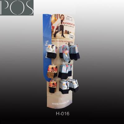 China corrugated sock cardboard hook floor display rack for sale