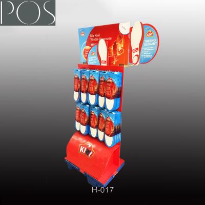 China custom corrugated paper POP peg hook floor display rack for sale