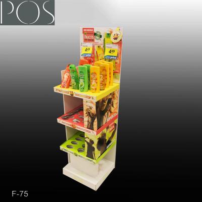 China Shampoo corrugated display stands with hole insert to fixed for sale