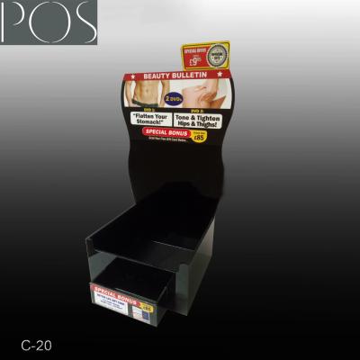 China Plastic black Acrylic counter top display box on the table for sale